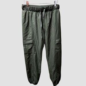 Kinesis Womens Olive Green Cargo Jogger Pants Elastic Waist Utility Size S